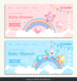 baby shower horizontal banner templates cute decor