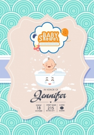 baby shower invitation banner cute kid icon decor