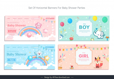 baby shower parties banners collection cute decor