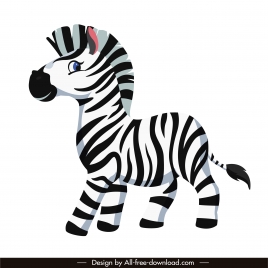 baby zebra icon cute cartoon sketch