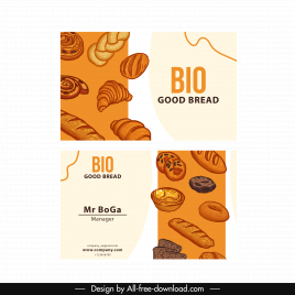 bakery business card template bread cakes sketch