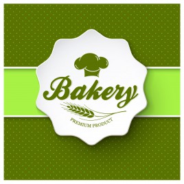 bakery menu with green spots background