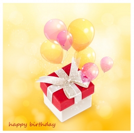 balloon and gift happy birthday