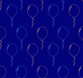 balloons pattern sketch blue decoration repeating design
