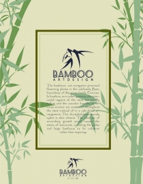bamboo background template green icon decoration