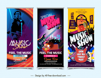 banner roll up music show templates dynamic contrast