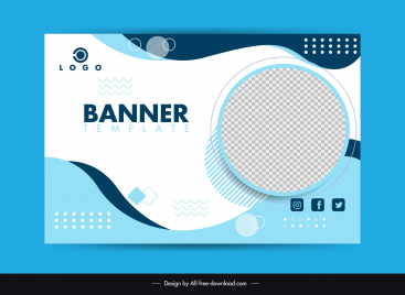 banner template abstract checkered circle curves