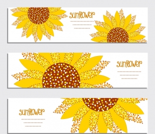banner template sets sunflower icon