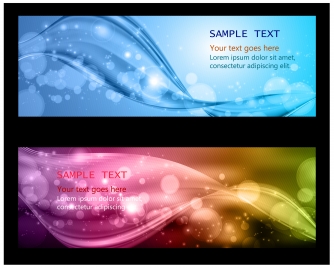 banners set with dazzling bokeh background