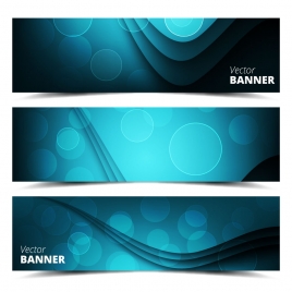 banners sets design on contrasted bokeh background