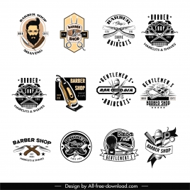 barber shop logo templates vintage design tools sketch