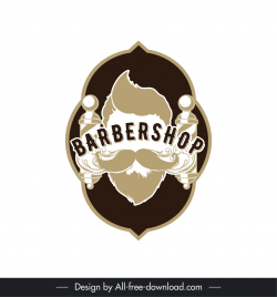 barbershop logo template elegant contrast symmetry
