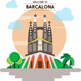 barcalona promotion banner famous scenery design