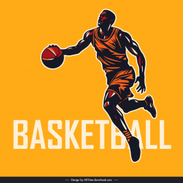 basketball player design element dynamic cartoon sketch