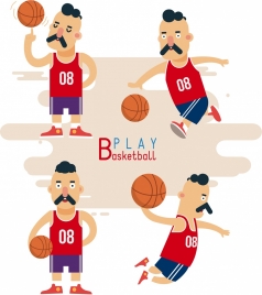basketball player icons funny male characters
