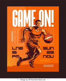 basketball poster template dynamic cartoon