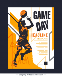 basketball poster template dynamic silhouette