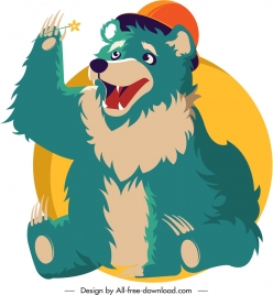 bear animal icon cute cartoon sketch classical design