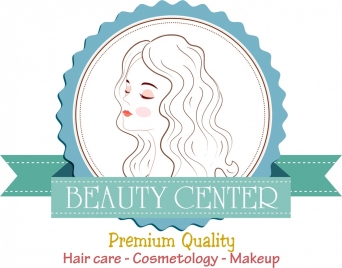 beauty salon logotype woman icon handdrawn sketch