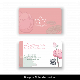 beauty salon namecard template elegant classic lotus