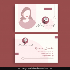 beauty spa agency business card templates flat classic woman rose sketch