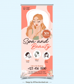 beauty spa salon roll up banner template ladies flowers decor