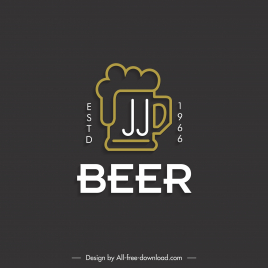 beer bar logo template flat contrast classical