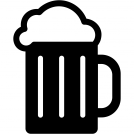 beer cup sign icon flat black white sketch