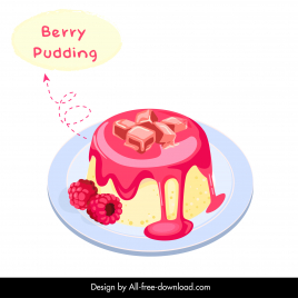 berry pudding advertising template elegant modern fruit jelly decor