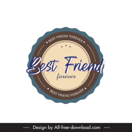 best friend forever stamp template serrated circle sketch
