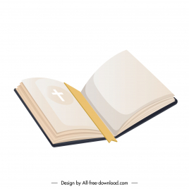 bible book icon open pages 3d sketch