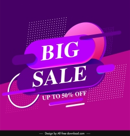 big sale banner modern violet decor