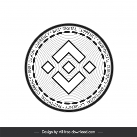 binance coins icon sign back white symmetric design outline