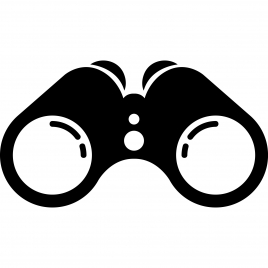 binoculars sign icon 3d contrast black white outline