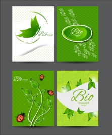 bio concept design sets with green illustration