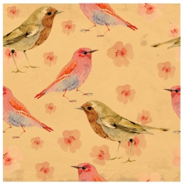 bird and sakura pattern