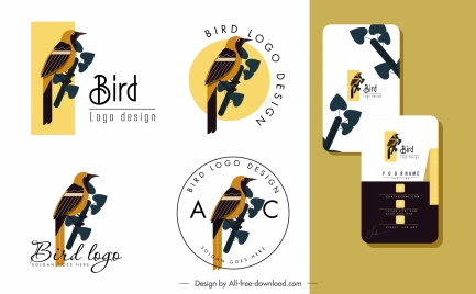 bird logo templates colored classic flat decor