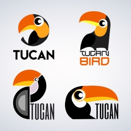 bird logotypes parrot icon isolation flat design