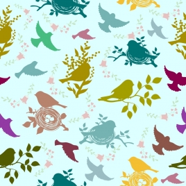 birds background colorful silhouette decoration