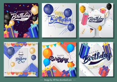 birthday background templates colorful evenful balloon gift decor