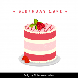 birthday cake design elements elegant rounded layer fruit topping