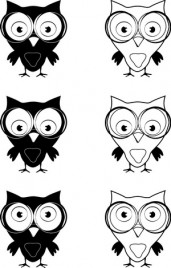 black and white owl with glasses