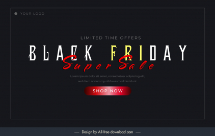 black friday backdrop template luxury flat texts design