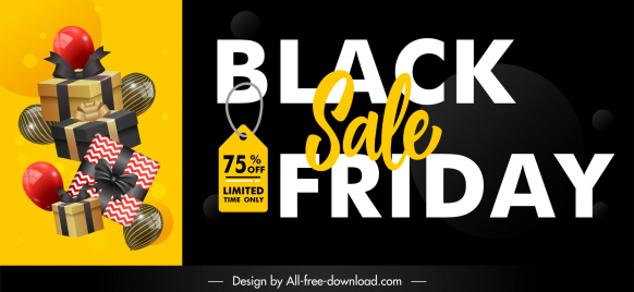 black friday discount banner template modern elegant contrast decor