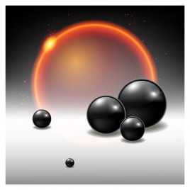 black sphere space background