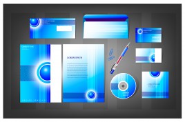 blue abstract corporate identity templates