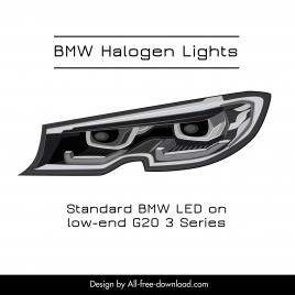 bmw halogen lights icon modern dark design
