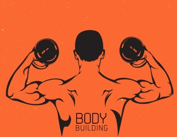 body building background muscle man icon classical decor