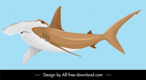bonnethead shark icon colored cartoon design
