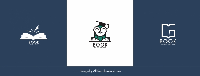books logo templates classic flat shapes sketch